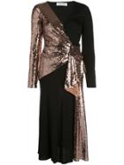 Prabal Gurung Sequined Wrap-front Dress - Black