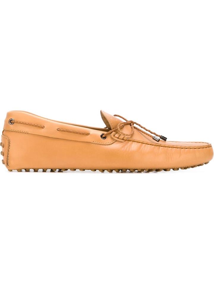 Tod S Gommino Driving Shoes, Men's, Size: 8, Nude/neutrals, Leather/rubber