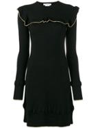 Philosophy Di Lorenzo Serafini Frilled Waffle Knit Mini Dress - Black