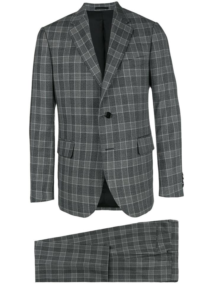 Versace Checked Two-piece Suit - Grey