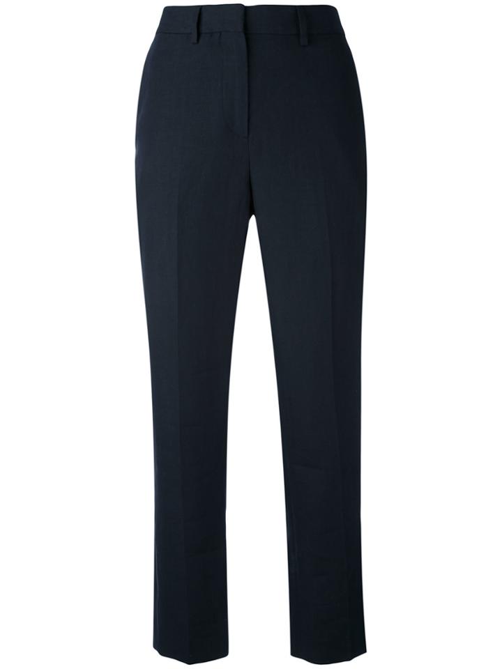 Margaret Howell Cropped High Waist Trousers - Blue