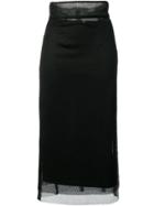 Dolce & Gabbana Mesh Panel Pencil Skirt - Black