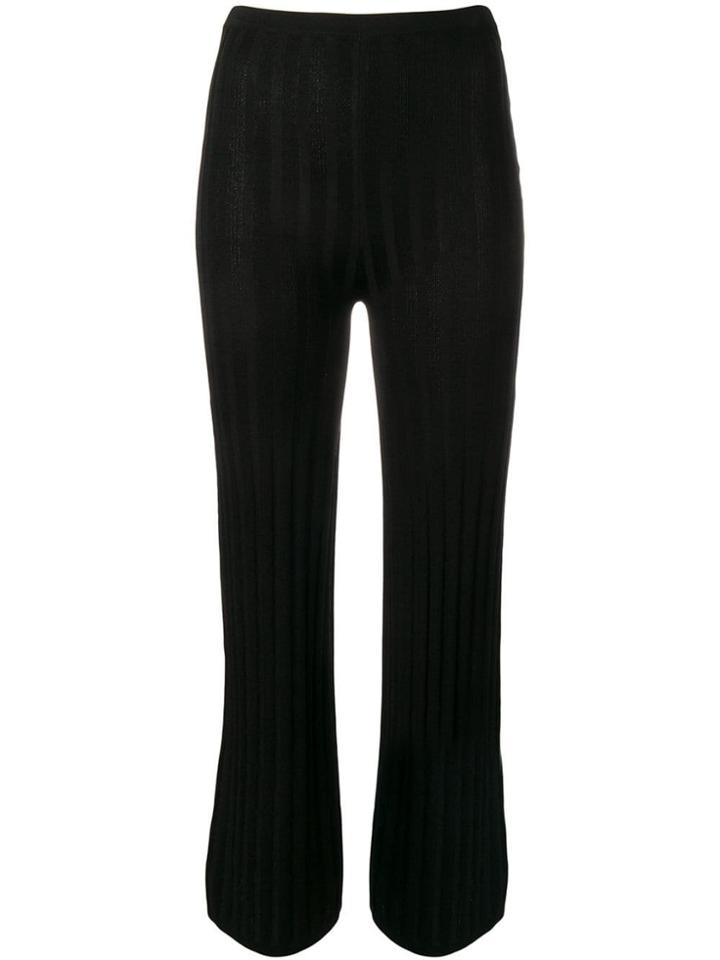 Toteme Ribbed Knit Flared Trousers - Black