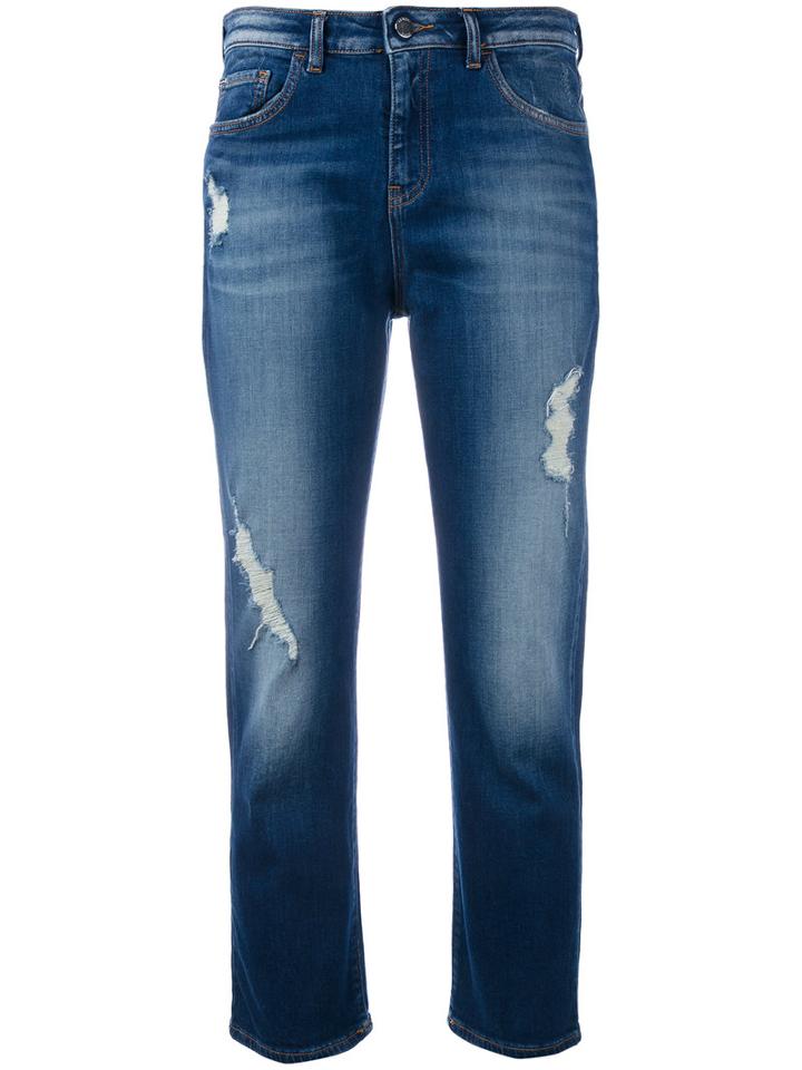 Armani Jeans - Cropped Jeans - Women - Cotton/spandex/elastane - 27, Blue, Cotton/spandex/elastane