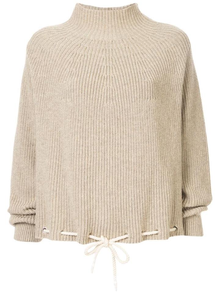 Bassike Drawstring Hem Sweater - Brown