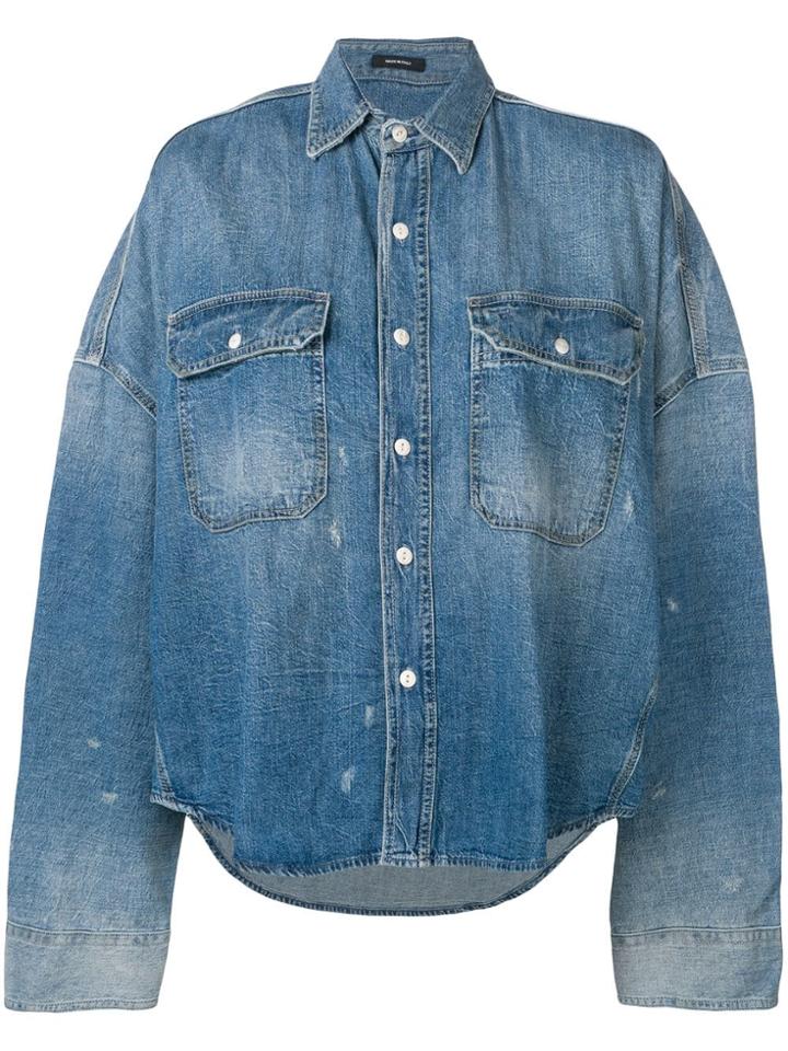 R13 Loose Fitting Denim Shirt - Blue