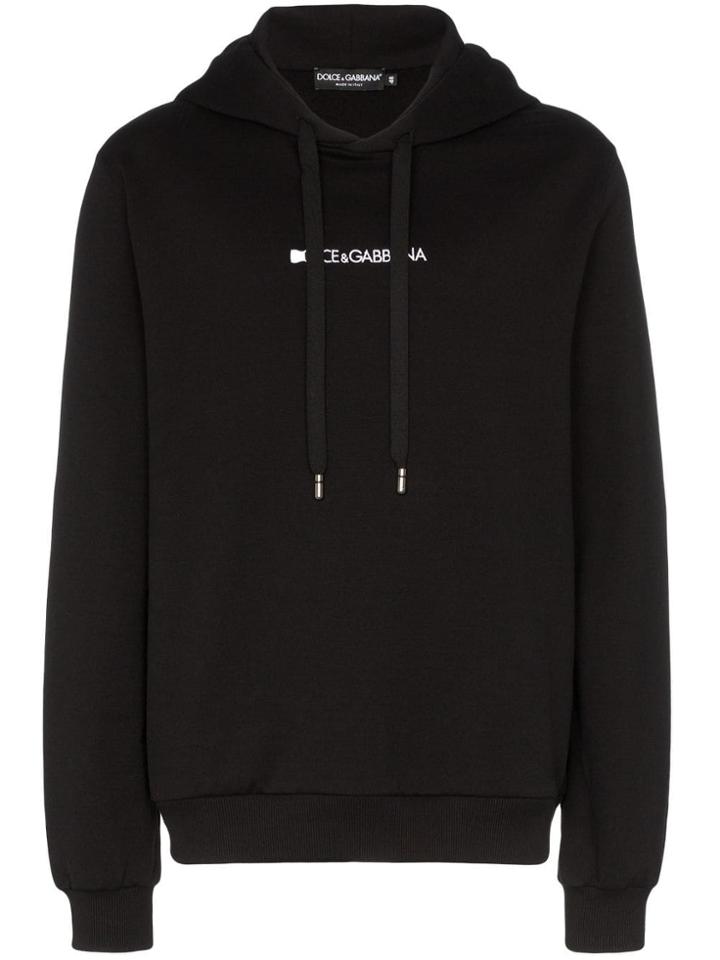 Dolce & Gabbana Contrast Logo Hoodie - Black