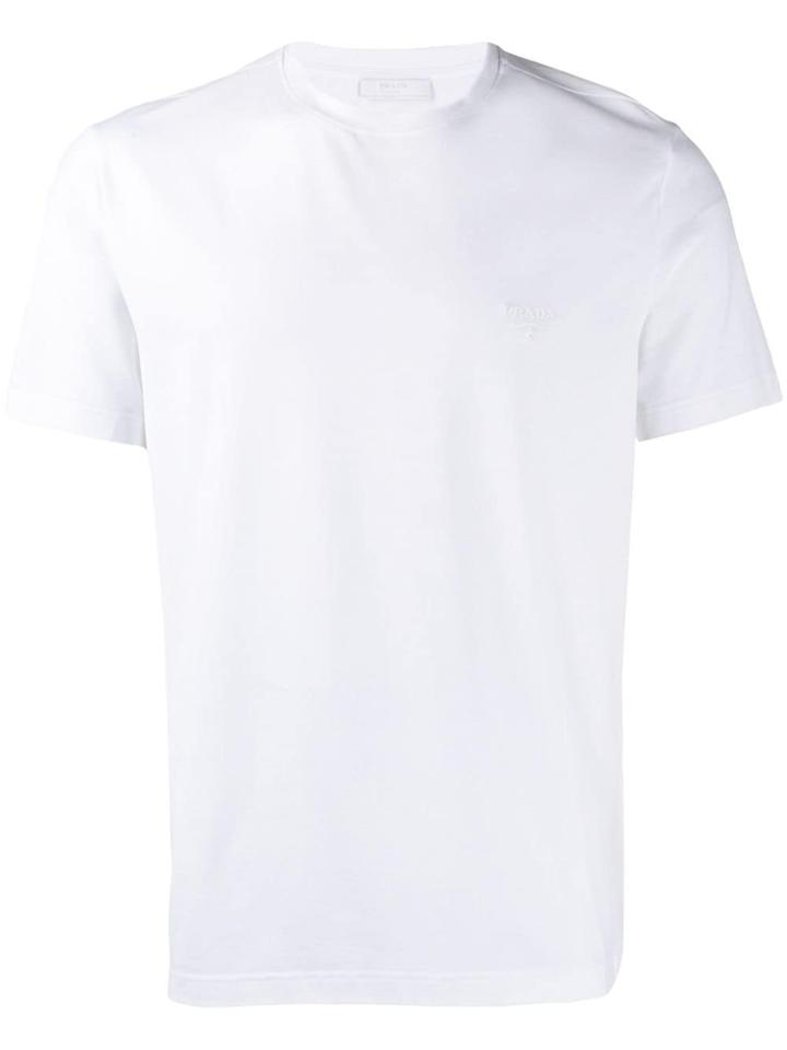 Prada Logo Embroidered T-shirt - White