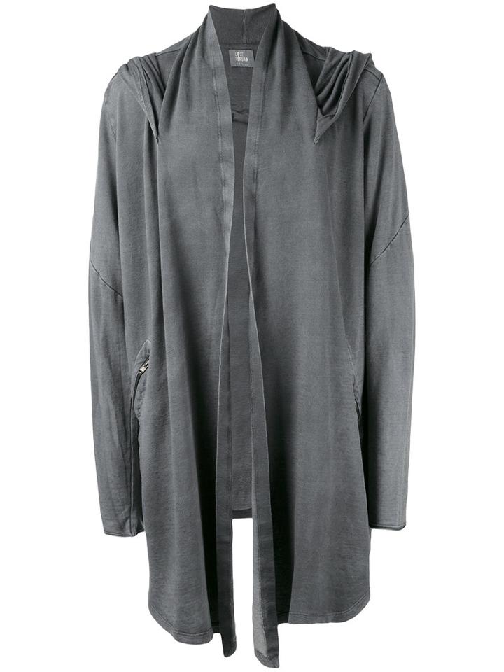 Lost & Found Ria Dunn - Open Hooded Cardigan - Men - Cotton/linen/flax/spandex/elastane - Xs, Grey, Cotton/linen/flax/spandex/elastane