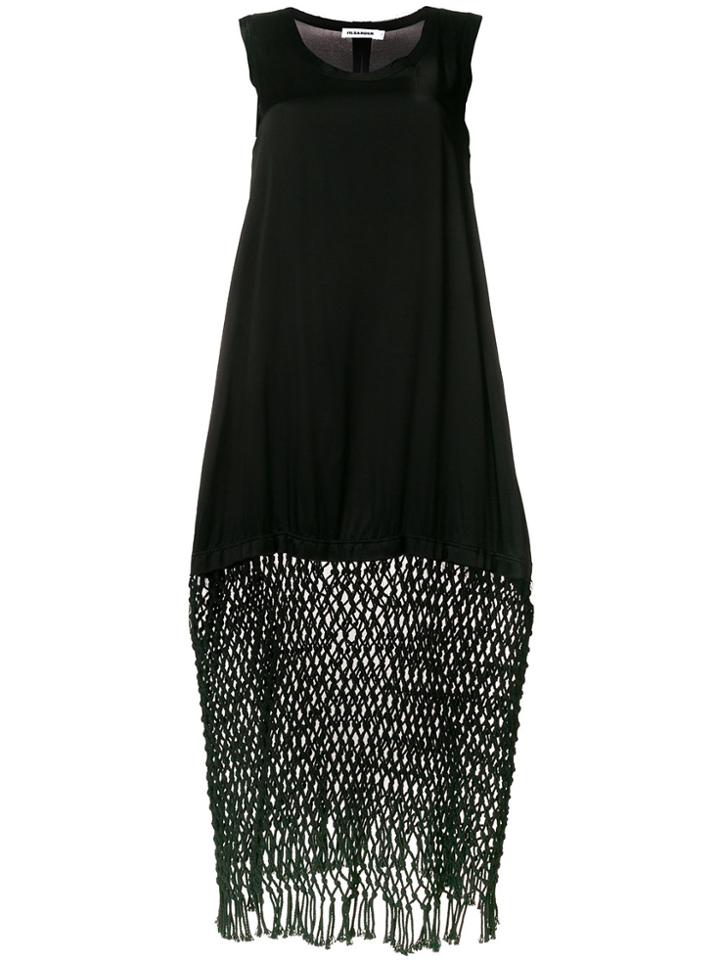 Jil Sander Perforated Hem Dress - Black