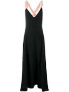Natasha Zinko Rabbit Fur Strap Dress, Women's, Size: 34, Black, Silk/rabbit Fur