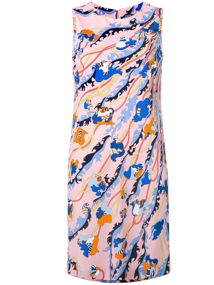 Emilio Pucci Floral Print Shift Dress, Women's, Size: 40, Viscose/silk