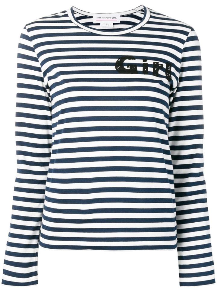 Comme Des Garçons Girl Striped Longsleeved T-shirt - Blue