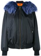 Mr & Mrs Italy Blue Fur Trimmed Bomber Jacket