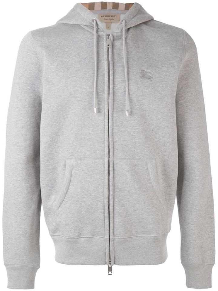 Burberry - Zipped Hoodie - Men - Cotton/polyester - Xl, Grey, Cotton/polyester