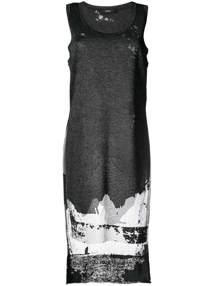 Diesel High Low Longline Top - Black