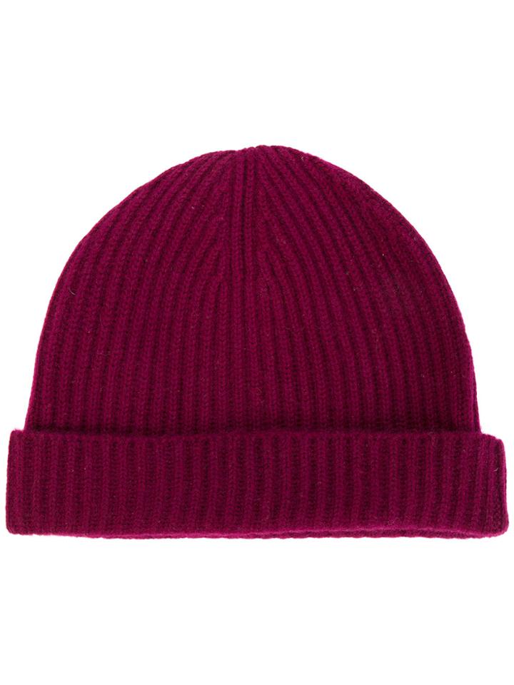 N.peal Ribbed Beanie - Pink & Purple