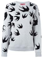 Mcq Alexander Mcqueen Swallow Bird Print Sweatshirt