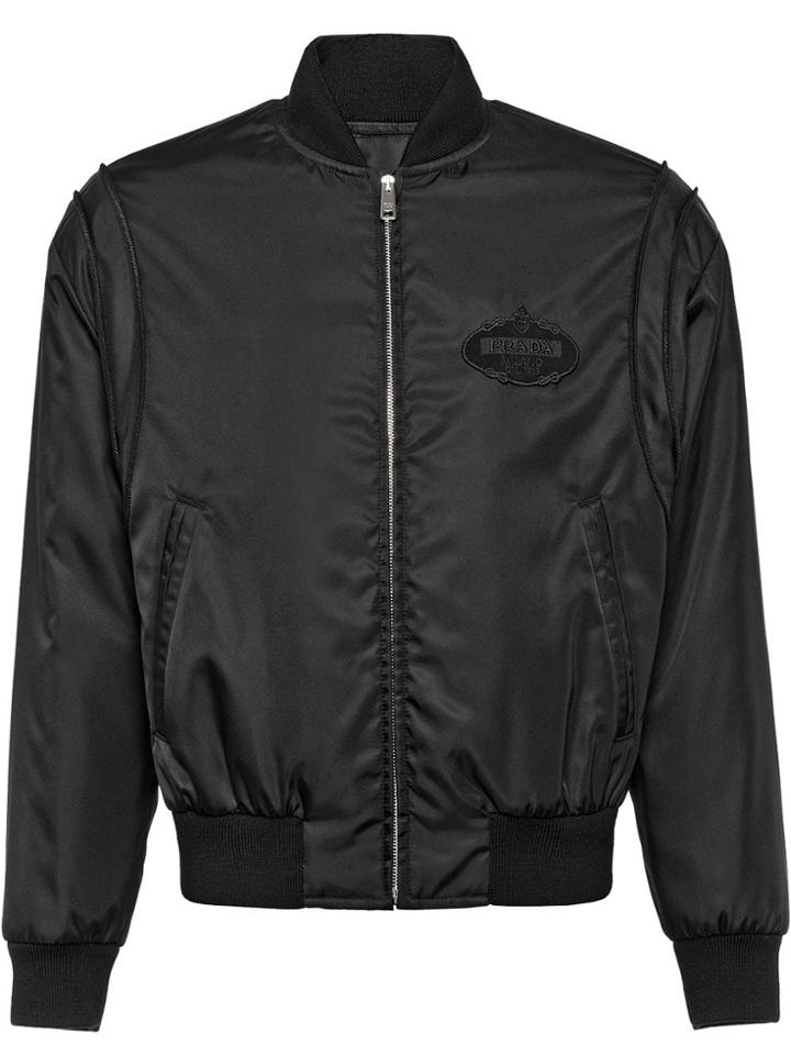 Prada Nylon Gabardine Bomber Jacket - Black