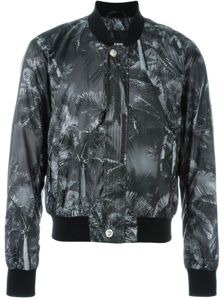 Versus Palm Tree Print Bomber Jacket