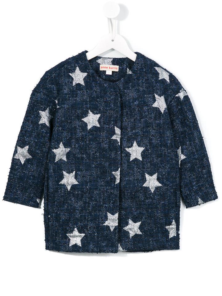 Anne Kurris Kitty Stars Coat, Girl's, Size: 12 Yrs, Blue