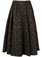 Rochas Flared Patterned Skirt - Black