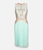 Christopher Kane Lace Fagotting Dress With Pleated Skirt