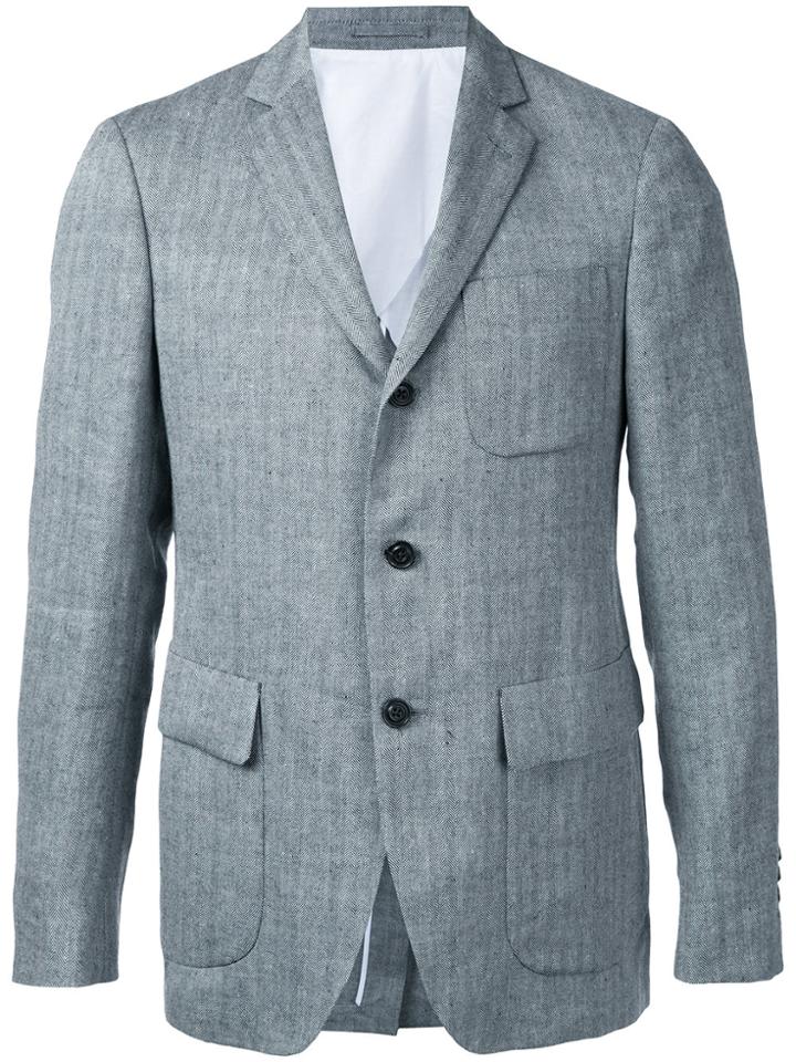 Wooster + Lardini Textured Stripe Blazer - Grey