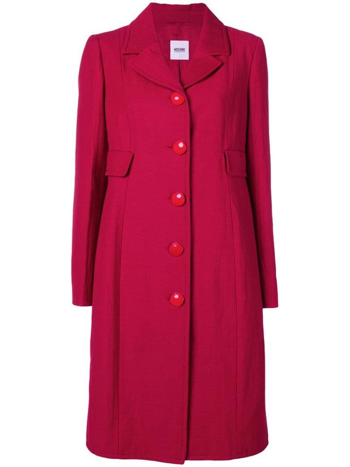 Moschino Pre-owned Single Breasted Midi Coat - Red