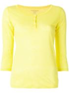 Majestic Filatures - Henley Longsleeved T-shirt - Women - Linen/flax - 3, Yellow/orange, Linen/flax
