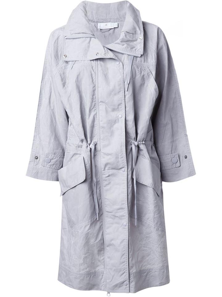 Adidas By Stella Mccartney Hooded 'studio' Parka, Women's, Size: Xs, Grey, Polyester