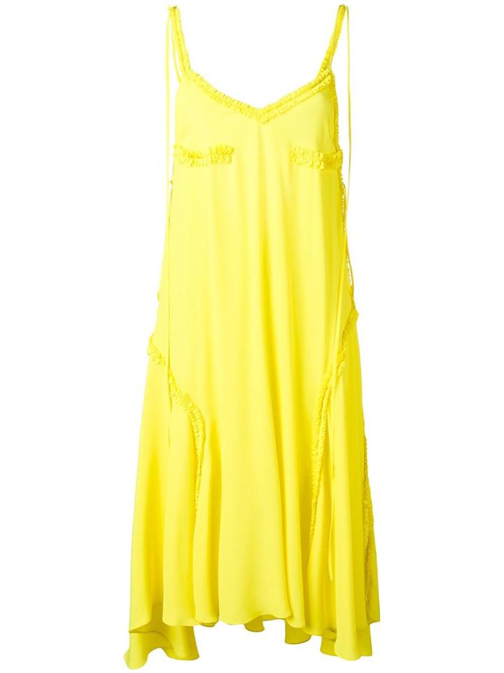 Cédric Charlier Ruffled Detail Open Back Dress - Yellow & Orange