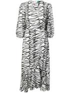 Rixo Tiger Print Dress - White