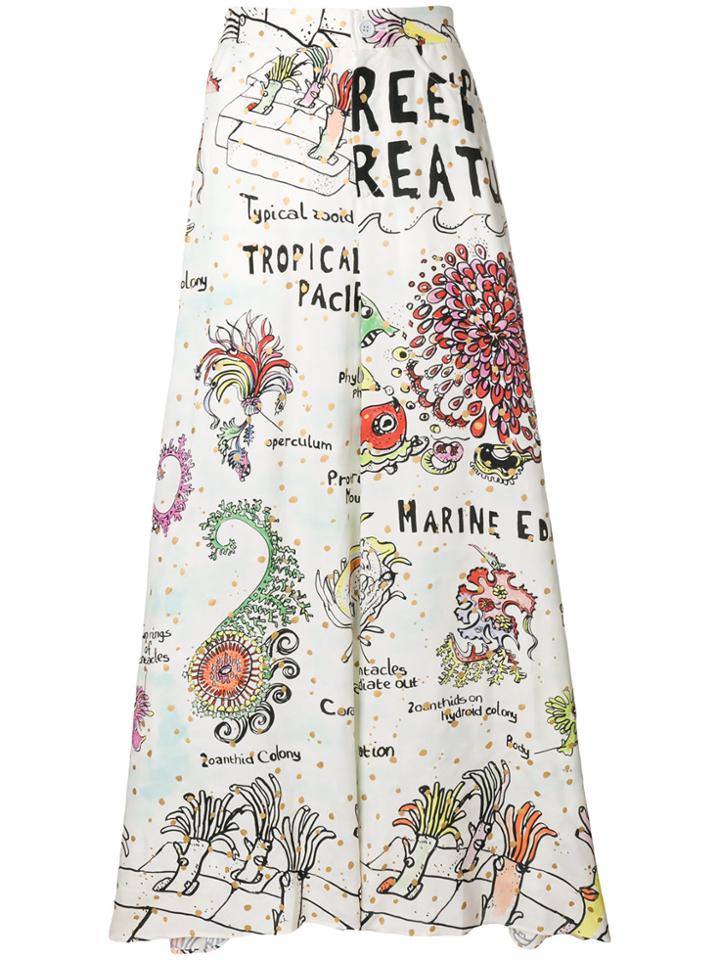 Tsumori Chisato Printed Wide Leg Trousers - Nude & Neutrals
