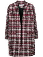 Iro Oversized Check Coat - Red