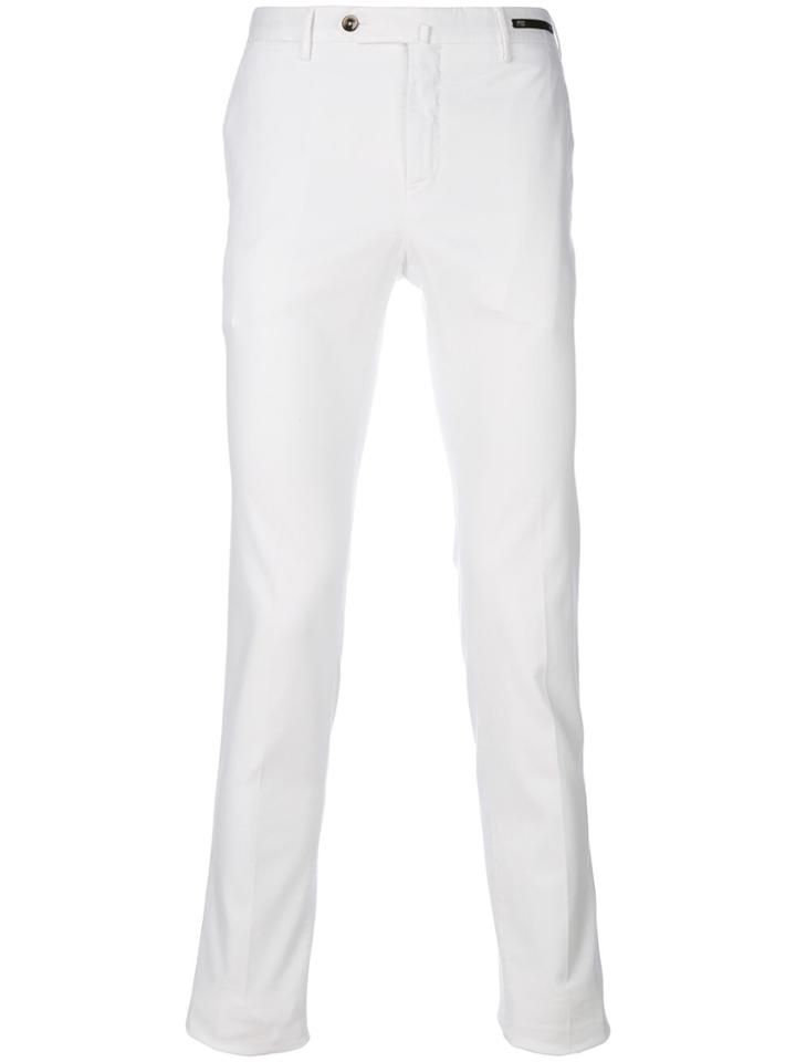 Pt01 Super Slim Chino Trousers - White