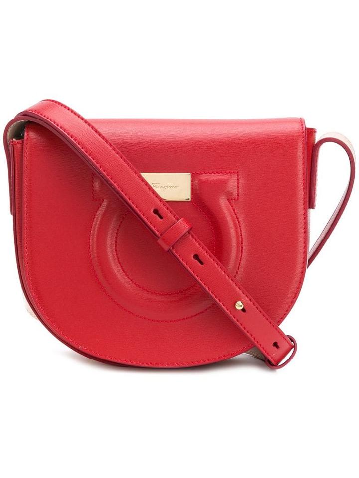 Salvatore Ferragamo Embossed Gancini Crossbody Bag - Red