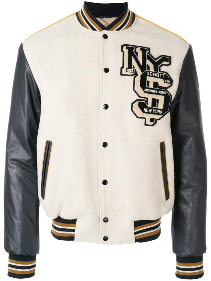 Schott Varsity Bomber Jacket - Nude & Neutrals
