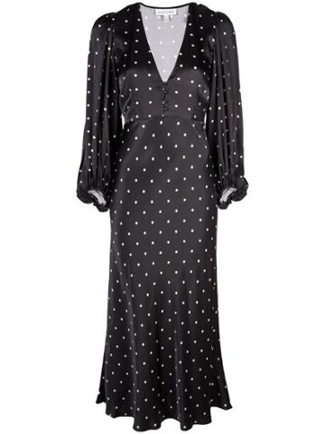 Shona Joy Polka Dot Empire Dress - Blue
