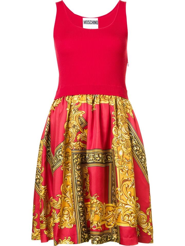 Moschino Baroque Frame Dress - Red