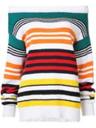 Rosie Assoulin Striped Bardot Sweater, Women's, Size: Medium, Cotton