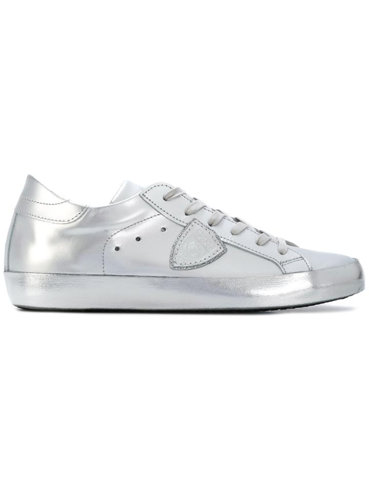 Philippe Model Lateral Patch Metallic Sneakers - Grey