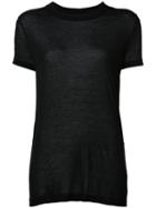 Rick Owens Drkshdw - Semi-sheer Round Neck T-shirt - Women - Viscose - S, Black, Viscose