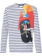 Junya Watanabe Man Printed Striped T-shirt - Brown