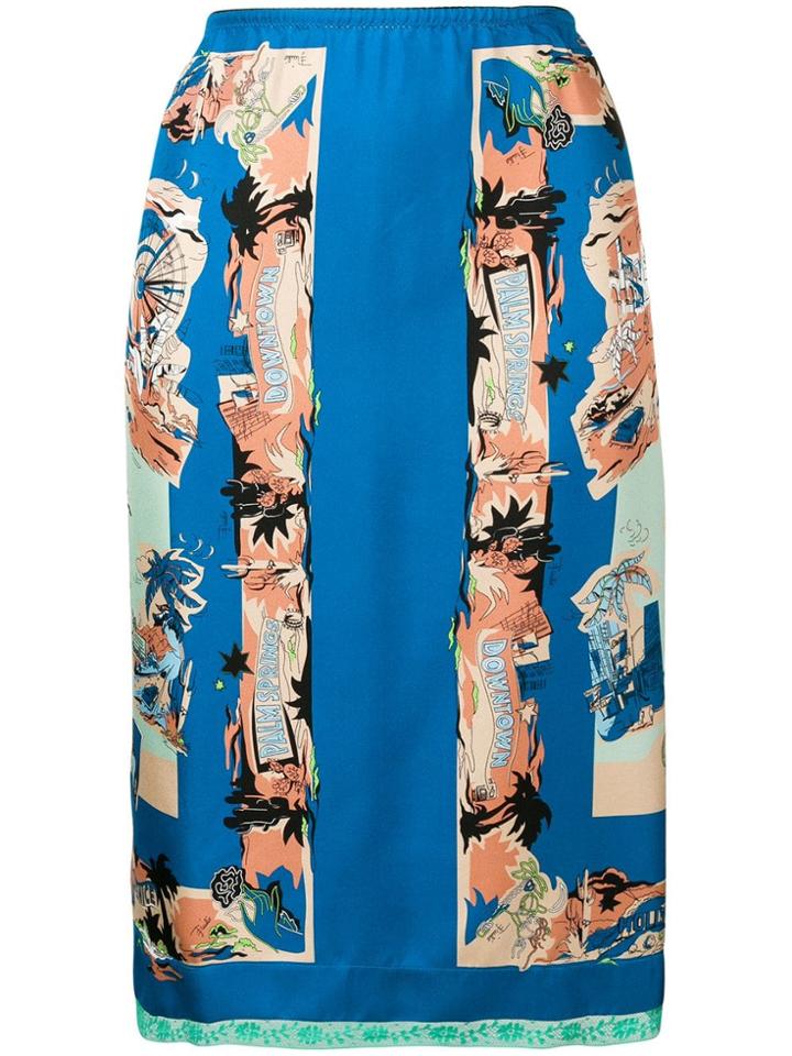 Emilio Pucci Graphic Print Skirt - Blue