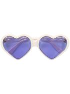 Gucci Eyewear Jeweled Heart Shape Sunglasses - White