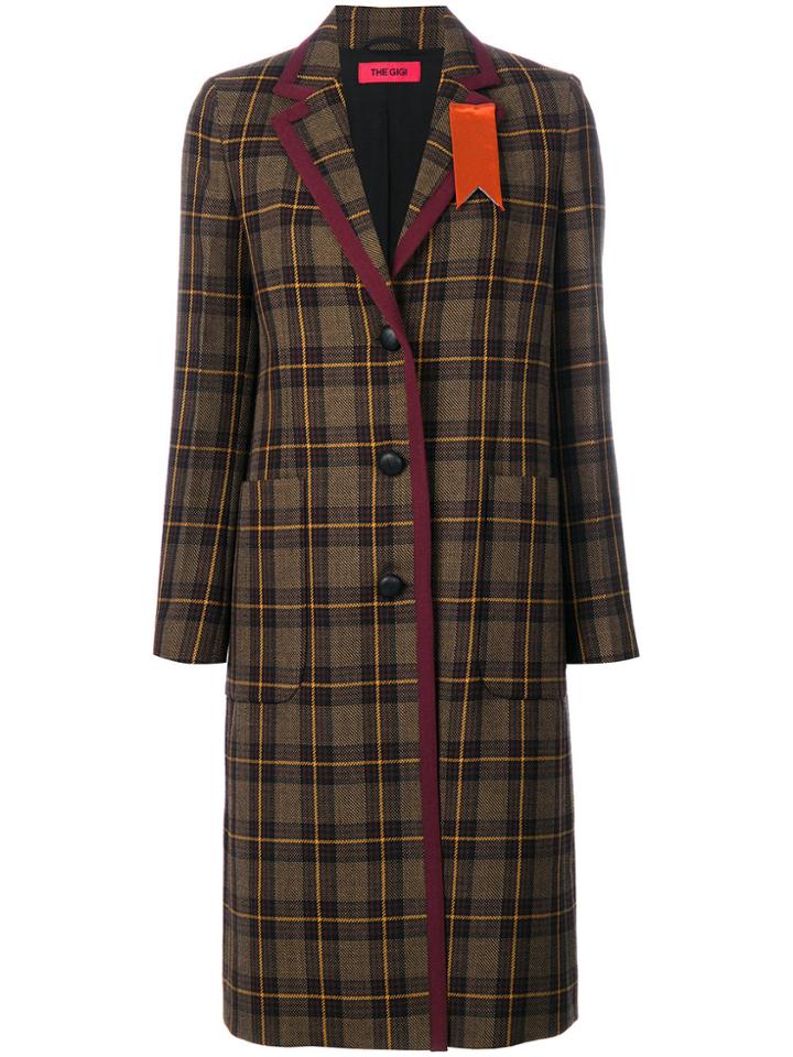 The Gigi Plaid Buttoned Coat - Brown