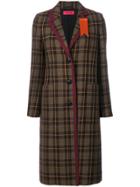 The Gigi Plaid Buttoned Coat - Brown