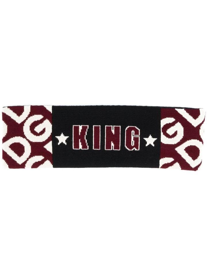 Dolce & Gabbana King Print Headband - Red