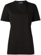 Prada Round Neck T-shirt, Women's, Size: 40, Black, Cotton/polyamide/spandex/elastane